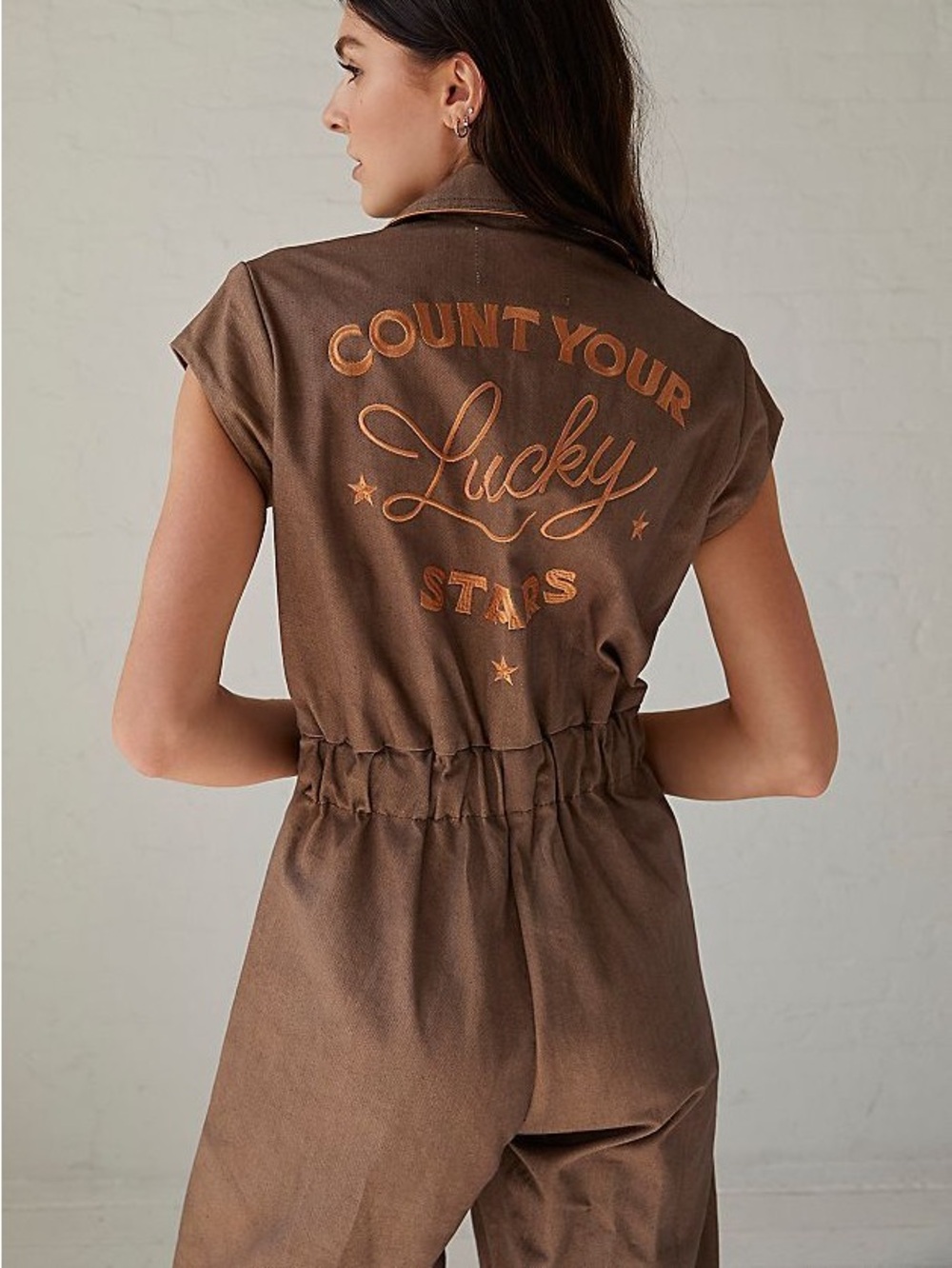 Understated leather Lucky stars jumpsuit